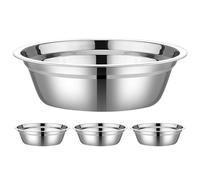 LALADEFIEE Lot de 4 Bols à Soupe en Acier Inoxydable 304 Épaisseur 06 MM Diamètre 14 CM Bols Ronds Robustes pour Buffet Cuisine Bassine à Légumes Polyvalente Facile à Nettoyer et
