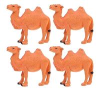 LALADEFIEE Lot de 4 Figurines de Chameaux Miniatures en PVC, Chameau Miniature Réaliste, Modèle de Chameau Décoratif pour Bureau et Maison, Ornement Animal de Simulation, Présent Éducatif