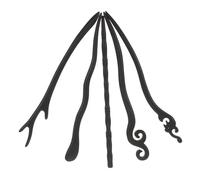 LALADEFIEE Lot de 5 Bâtonnets à Cheveux Chinois Traditionnels en Bois D’Ébène Noir Épingles à Chignon Rétro Minimalistes Faites Main Accessoires Coiffure pour Mariages Cérémonies et Usage