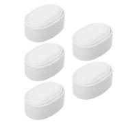 LALADEFIEE Lot de 5 Coussins Porte-Montre en Mousse PU Blanc Housse Mini Coussins Plats pour Boîte à Montre Support pour Remontoir Insert Décoratif Compact Voyage et Bureau