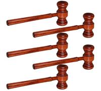 LALADEFIEE Lot de 5 Mini Marteaux en Bois Naturel, Accessoires de Costume de Juge, Marteaux de Cour Compacts pour Jeux de Rôle Garçon et Filles, Cosplay Avocat et Ventes aux Enchères, Jouets