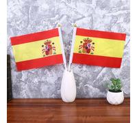 LALADEFIEE Lot de 50 Drapeaux à Main D'espagne en Polyester Léger et Lavable pour Décoration de Jardin et Fête D'inauguration