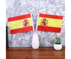 LALADEFIEE Lot de 50 Drapeaux à Main D'espagne en Polyester Léger et Lavable pour Décoration de Jardin et Fête D'inauguration