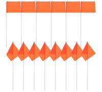 LALADEFIEE Lot de 50 Drapeaux de Jardin Marqueurs Orange Poteaux Robustes en Fil D'acier et Pvc, Résistants la Déformation, pour Arrosage et Topographie