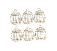 LALADEFIEE Lot de 6 Boîtes à Bonbons en Fer-Blanc Dorées Forme Cage à Oiseaux Creuse 95X73 CM Contenants à Friandises pour Mariage Fête Prénatale et Décoration Festive