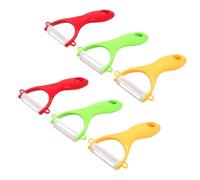 LALADEFIEE Lot de 6 Éplucheurs Multifonctionnels en Céramique avec Poignée Antidérapante en Pp, pour Éplucher et Julienner Fruits et Légumes Cuisine