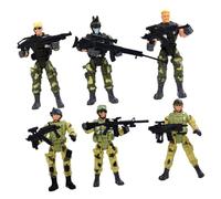 LALADEFIEE Lot de 6 Jouets en Plastique des Forces Spéciales pour Garçon et Filles Fille Garçon, Modèle Militaire Éducatif pour Coordination Main-œil et Jeu D'imitation