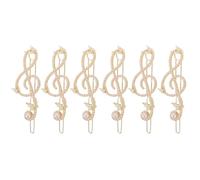LALADEFIEE Lot de 6 Pinces à Cheveux Épingles Décoratives en Forme de Notes de Musique - Pinces à Frange Latérales en Fausses Perles - Accessoires de Mariage pour Femmes Et Filles