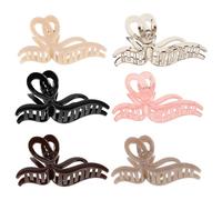 LALADEFIEE Lot de 6 pinces à cheveux pour la Saint-Valentin : grandes pinces à cheveux, jolies barrettes antidérapantes, à nœud à maintien fort pour longs et épais de filles