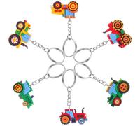 LALADEFIEE Lot de 6 Porte-clés Véhicule Agricole en Plastique Coloré, Accessoires Fête la Ferme pour Garçon et Filles, Présents et Récompenses Scolaires Thème Engins de Chantier, Décoration