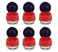 LALADEFIEE Lot de 6 Pots en Plastique 6G Rouge Couvercle Étanche Contenants Rechargeables pour Soins de la Peau Flacons de Voyage Compacts pour Masques à Lèvres et Crèmes Visage