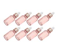 LALADEFIEE Lot de 8 Flacons Compte-Gouttes 10Ml en Verre Semi-Transparent Rose Bouteilles Vides Rechargeables pour Huiles Essentielles Aromathérapie et Voyage Petits Flacons Délicats