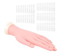 LALADEFIEE Main En Silicone Flexible Outil De Manucure Taille Moyenne Entraînement Nail Art Pratique Pour Manucure Et Pédicure 100 Faux Ongles Pour Apprentissage Professionnel