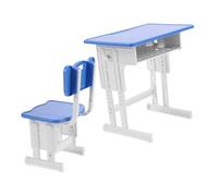 LALADEFIEE Maison de Poupée Mobilier Scolaire Plastique Bleu Jeu Éducatif pour Garçon Fille Léger et Décor de Scène Réaliste