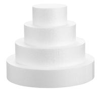 LALADEFIEE Mannequins de Gâteau en Mousse Lot de 4, Polystyrène Blanc | Surface Lisse, Léger, à Coller, pour Entraînement Pâtisserie, Présentoir Vitrine, Mariage et Décoration