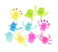 LALADEFIEE Marionnettes à Doigts Créatures Colorées TPR Élastique 10 Pièces 5 Modèles Aléatoires Interactif Conteur Histoires Garçon et Filles et Adulte