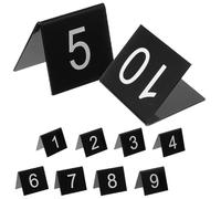 LALADEFIEE Marqueurs Triangulaires Numérotés 1-10 en Acrylique Noir et Blanc 5,5 X 6,3 CM, Lot de 10 Pièces pour Décorations Scène de Crime, Panneaux de Numéro de Table et Jeu D’Enquête