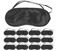 LALADEFIEE Masque de Sommeil Portable Réutilisable en Polyester Confortable Noir, Lot de 16 Pièces pour Voyages en Voiture