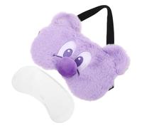 LALADEFIEE Masque de Sommeil pour Garçon et Filles à Motifs Mignons Bandeau Léger et Doux en Tissu Peluche Violet Masque Occultant Confortable pour Sieste Voyage et Détente Protection