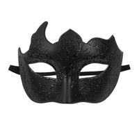 LALADEFIEE Masque Noir de Carnaval Demi-visage en Plastique Élégant et Réutilisable pour Bal Masqué, Costume de Mardi Gras, Soirée Halloween ou Prom