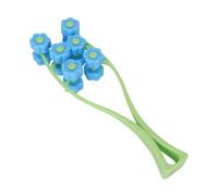 LALADEFIEE Massageur Manuel Visage avec Floraux Outil Massage Ergonomique pour Modeleur Mâchoire Améliore Circulation et Contour Du Visage Vert Poignée Bleu Billes