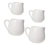 LALADEFIEE Mini-pichets à Sauce En Céramique Avec Anse 100 Ml Et 50 Ml, Pots à Lait Porcelainés, Récipient à Expresso Pratique Pour Service De Sauces Et Lait, Lot De 4 Pour Usage Quotidien Cuisine
