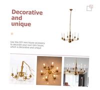 LALADEFIEE Miniature Ceiling Lamp Tiny Chandelier DIY Miniature House Ornament Table Building Material Plafonnier Salon Lustre Blanc Doré