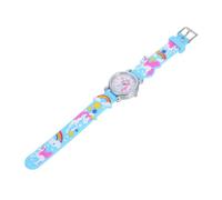 LALADEFIEE Montre Garçon et Filles Dessin Animé Licorne en Silicone Bleu Lac, Montre Quartz pour Élèves Filles Garçons, Présent Scolaire Ludique Bracelet Ajustable