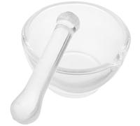 LALADEFIEE Mortier Verre avec Pilon Ergonomique Bol de Broyage pour Pilules et Épices Ustensile de Cuisine et Facile à Utiliser