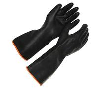 LALADEFIEE Moufles Industriels en Caoutchouc Noir Longs 55 CM Résistants à L'Usure Produits Chimiques Moufles de Sécurité Épais pour Travaux Industriels et Protection des Avant-Bras