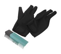 LALADEFIEE Moufles Résistants à la Chaleur pour Coiffure 3 Doigts Paire de 2 Sets Noir et Vert Moufles Isolants Thermiques pour Lisseur et Peigne Chauffant Protection Haute Température