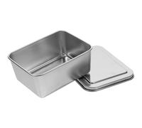 LALADEFIEE Moule à Pâtisserie Rectangulaire en Acier Inoxydable Épais avec Couvercle Plat Tiramisu 5 Tailles Boîte de Cuisson Antiadhésive pour Pâtisserie et Service Ustensile Cuisine
