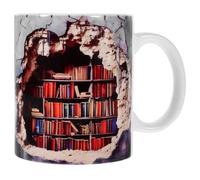 LALADEFIEE Mug en Céramique Design Créatif D'étagère Fonction Multiusage pour Bureau et Décoration, Tasse à Café Unique Charme Littéraire