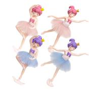 LALADEFIEE Ornement de Danseuse de Ballet 4pcs en Pvc pour Décoration Gâteau Fille, Ambiance Chaleureuse, pour Bureau et Fête D'anniversaire