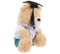 LALADEFIEE Ours en Peluche Médecin Doux et Câlin Peluche Ours Diplômé Uniforme Vert pour Décoration et Présent D’élève en Médecine 1 Pièce