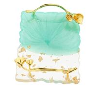 LALADEFIEE Palette de Vernis à Ongles Antidérapante Vintage Format Moyen en Résine Verte pour Présentoir à Ongles et Mélange de Couleurs Nail Art Professionnelle