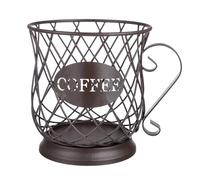 LALADEFIEE Panier Porte-capsules Café Métal Marron Rangement Multifonction pour Dosettes Fruits Snacks et Boissons Grand Capacité Design Européen Simple