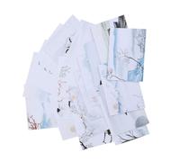 LALADEFIEE Papier à Lettres Ensemble 10 Sets avec Enveloppes, Style Peinture à l'encre Chinoise, Usage pour Lettres et Notes en Méthode Traditionnelle