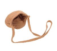 LALADEFIEE Paquet Bandoulière Bohème Tissé Main en Coton Marron Petit Portefeuille Rétro Demi-Lune pour Femme Paquet Léger et Spacieux Voyage Shopping et Loisirs Vacances