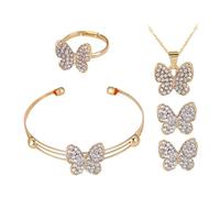 LALADEFIEE Parure Bijoux Femme Waterdrop Bracelet Inoxydable Bangle Boucles Oreilles et Bague Cadeau Femme Élégant pour Occasions Spéciales