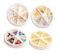 LALADEFIEE Patchs pour Manucure en Alliage Doré Mat 4 Pièces, Décoration Ongles 3d, Accessoires Nail Art pour Femmes, Manuel et Usage Quotidien