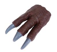 LALADEFIEE Patte de Dinosaure Cosplay Marron Griffes Bleues, Marionnette à Main pour Fête et Jeu de Rôle, Modèle 1 Pièce, Accessoire Dinosaure Garçon et Filles, Costume Préhistorique Amusant