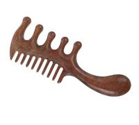 LALADEFIEE Peigne de Massage pour Chevelu Bois de Santal Doré Peigne à Dents Larges Multifonction pour Massage Crânien Démêlage Adapté à Tous Soulagement des Maux de Tête et Inconforts