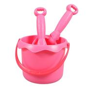 LALADEFIEE Pelle Longue Râteau et Seau en Plastique Résistant pour Jardinage Jeux de Sable et Activités Plein Air Éducatives