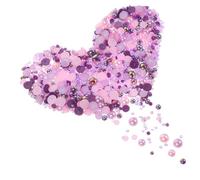 LALADEFIEE Perles Pour Ongles Cristaux Abs 60g Assorties Demi-rondes Violet Ab Kit Nail Art Déco Diy