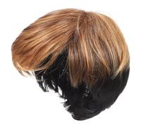 LALADEFIEE Perruque Bob Courte Naturelle avec Frange Femme Fibres Synthétiques Style Réaliste et Confortable pour Usage Quotidien et DIY Adaptée à Toutes Formes de Visage Couleur Gingembre