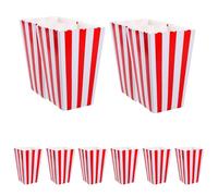 LALADEFIEE Petites Boîtes à Popcorn 10 Pièces Rayées en Papier pour Emballage de Snacks et Fête d'Garçon et Filles