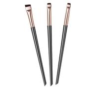 LALADEFIEE Pinceau Eyeliner Biseauté Professionnel Noir Doré Applicateur Fard Paupières Doux et Brosse Sourcils et Eye Makeup Précis Usage Pro et Maison