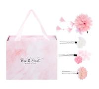 LALADEFIEE Pinces à Cheveux en Polyester Fleurs en Soie Couleur Rose, Décorations Confortables pour Filles et Bébés, Set pour Anniversaire et Coiffure Quotidienne