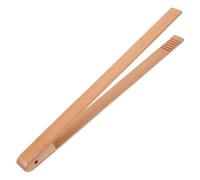 LALADEFIEE Pinces Alimentaires en Bois de Hêtre 32 Cm Pratiques et Résistantes aux Taches, Cuisson Service, Adaptées la Friture Hôtels Style Aléatoire